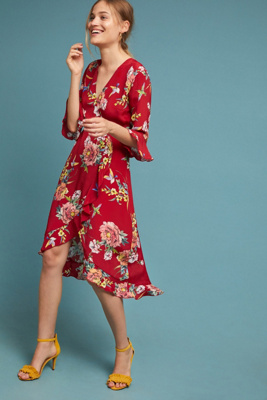 wrap over midi dress uk