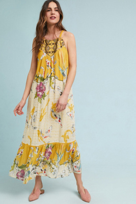 anthropologie yellow dress