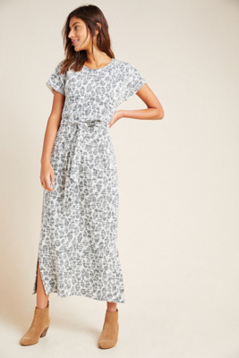 anthropologie leopard print dress