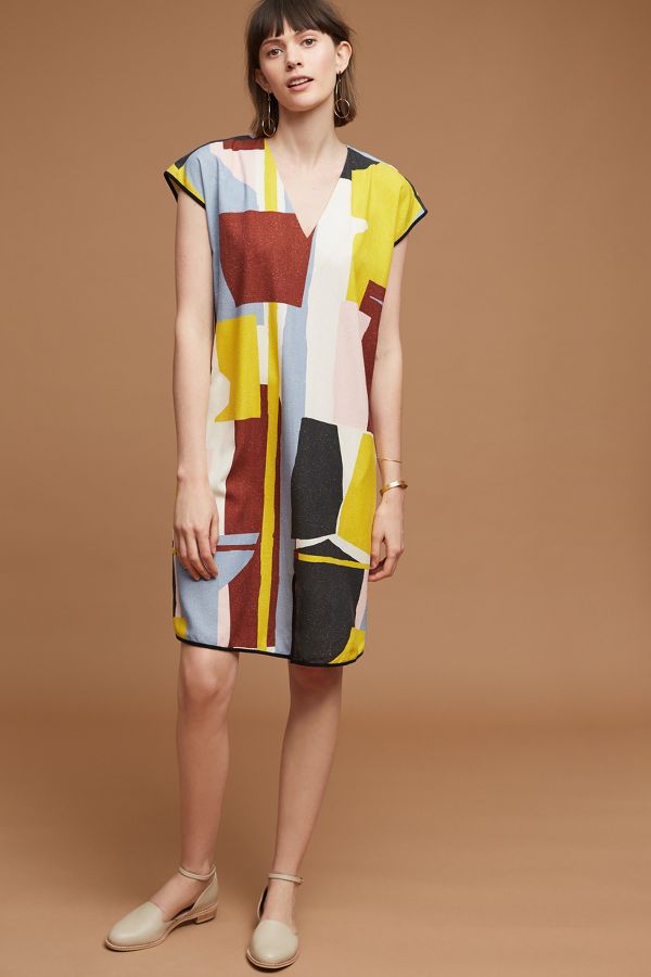 Abstract Silk Tunic Dress | Anthropologie