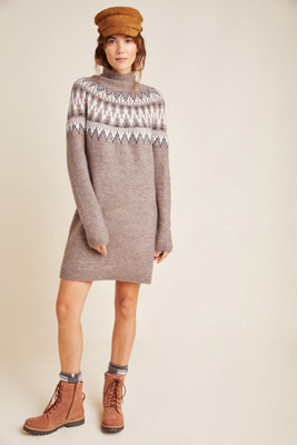 fair isle sweater dress