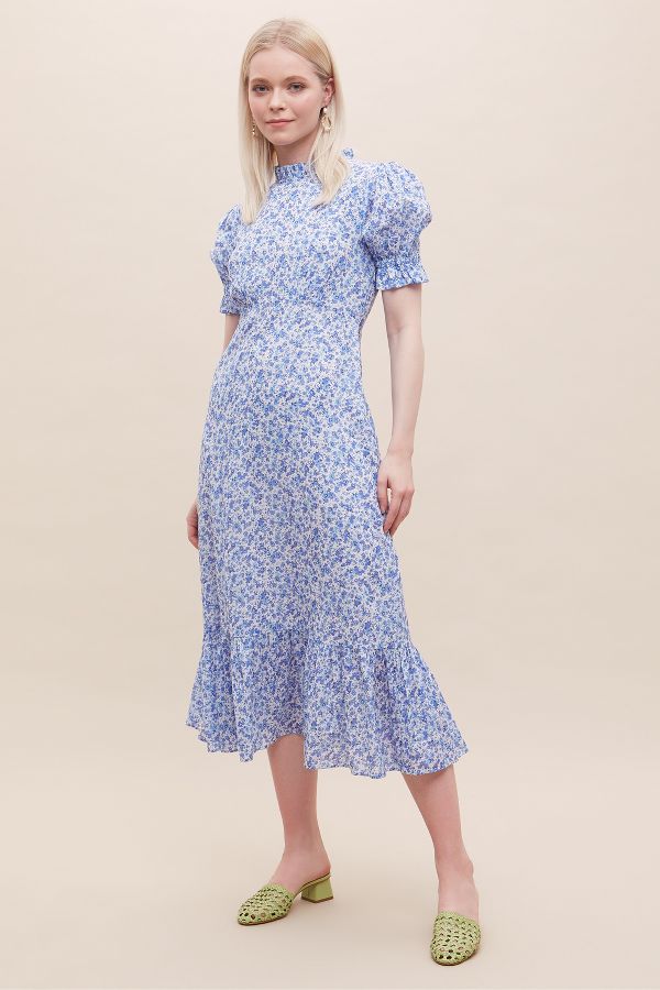 Holly Willoughby Blue Ditsy Dress This Morning June 2020 – Fashion You ...