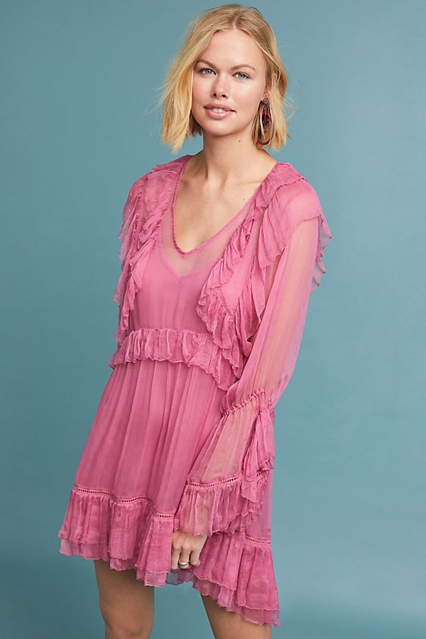 Slide View: 1: Juliet Ruffled Mini Dress