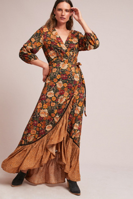 anthropologie farm rio wrap dress