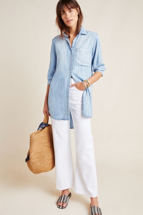 Slide View: 1: Cloth & Stone Benicia Chambray Shirtdress