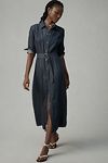 Thumbnail View 1: Bella Dahl Long-Sleeve Western Linen Midi Shirt Dress