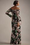 Thumbnail View 6: AFRM Long-Sleeve Off-The-Shoulder Mesh Maxi Dress