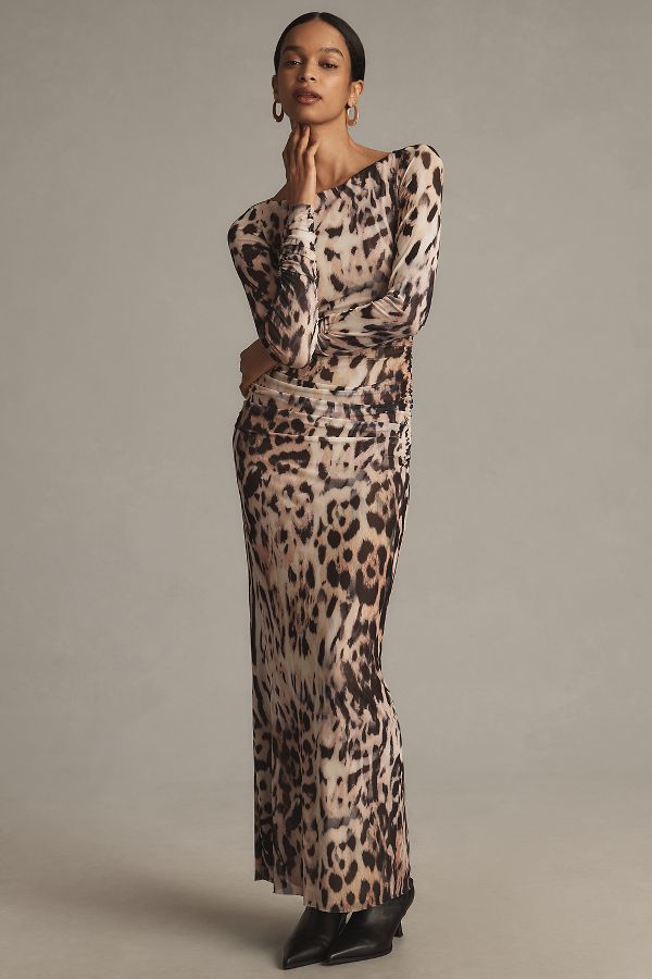 Slide View: 1: AFRM Adele Long-Sleeve Slim Maxi Dress