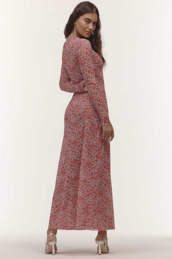 Slide View: 2: AFRM Paola Long-Sleeve Crew Neck Maxi Dress