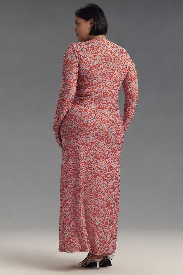 Slide View: 7: AFRM Paola Long-Sleeve Crew Neck Maxi Dress