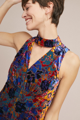anthropologie velvet jumpsuit