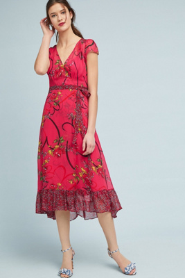 anthropologie wrap dress