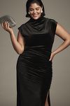 Thumbnail View 8: The Maya Ruched Cowl-Neck Dress: Stretch Velvet Edition