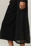 Thumbnail View 4: By Anthropologie Long-Sleeve Mock-Neck Lace Velvet Midi Slip Dress