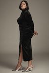 Thumbnail View 8: The Maya Ruched Cowl-Neck Dress: Velvet Long-Sleeve Edition