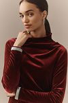 Thumbnail View 4: The Maya Ruched Cowl-Neck Dress: Velvet Long-Sleeve Edition