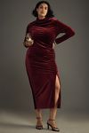 Thumbnail View 5: The Maya Ruched Cowl-Neck Dress: Velvet Long-Sleeve Edition