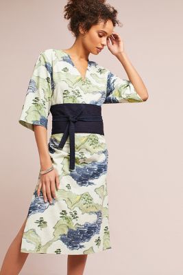 belted kimono dress