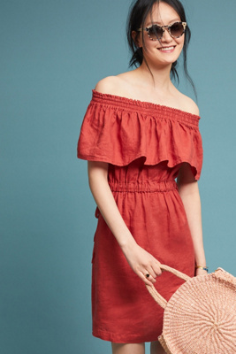 anthropologie off the shoulder dress