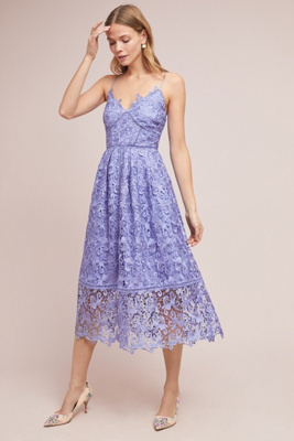 anthropologie purple lace dress