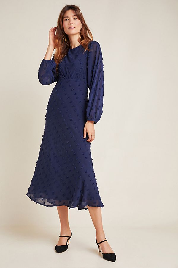 Slide View: 1: Michaela Textured Midi Dress
