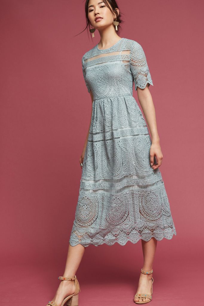 Mint Lace Midi Dress | Anthropologie