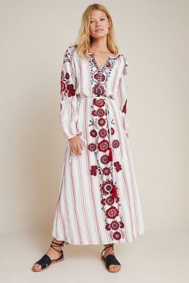 maxi embroidered dress