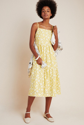 anthropologie yellow dress