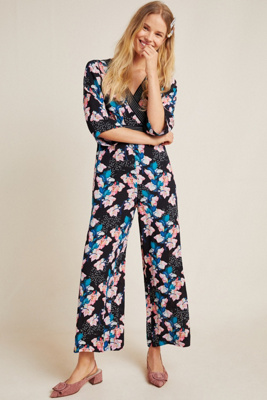 wide leg floral jumpsuit