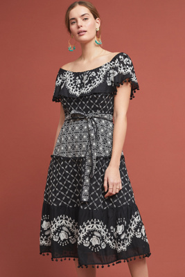 anthropologie off the shoulder dress