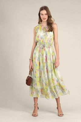 anthropologie watercolor maxi dress
