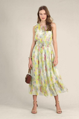 watercolour maxi dress