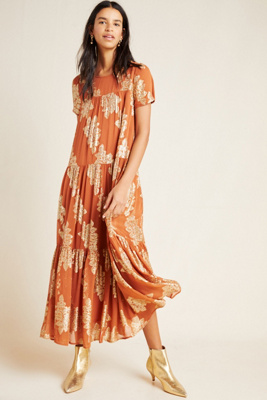 anthropologie orange dress