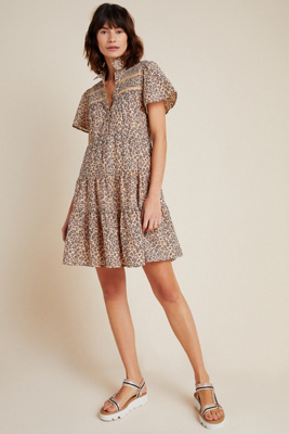 tiered shirt dress