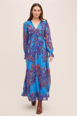embroidered maxi dresses with sleeves