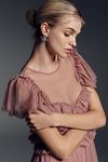 Thumbnail View 3: By Anthropologie Ruffle-Sleeve Tiered Tulle Midi Dress