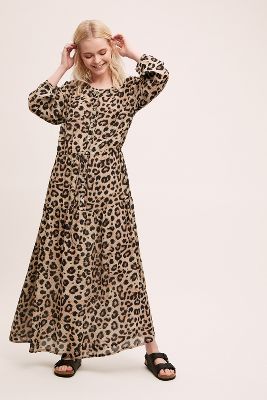anthropologie leopard dress