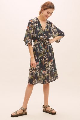 anthropologie silk dress