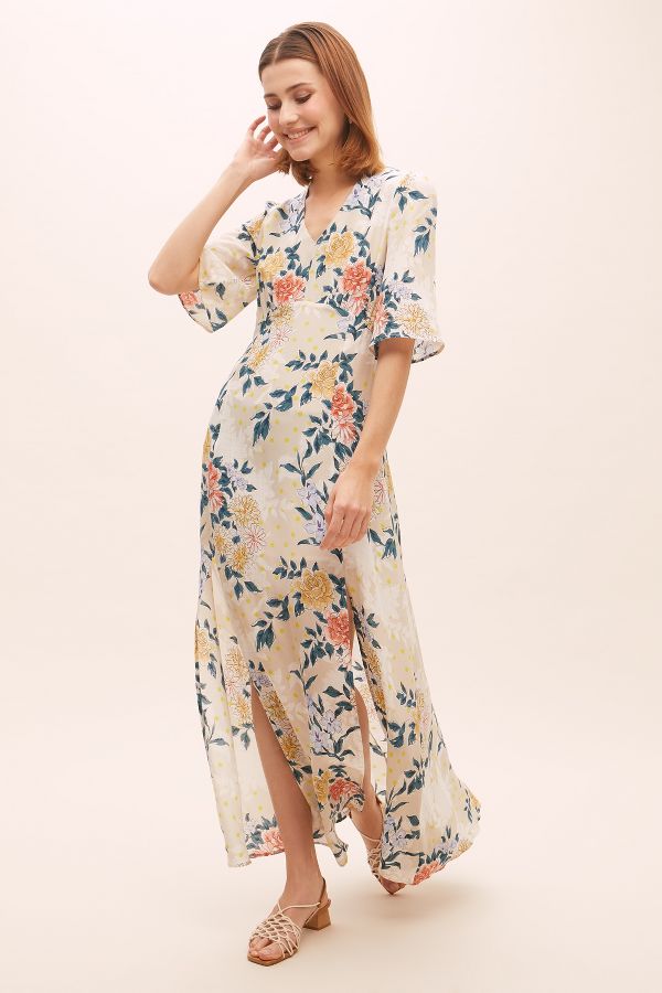 Pyrus Taro Floral-Print Silk Maxi Dress | Anthropologie UK