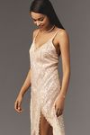 Thumbnail View 3: En Elly Sleeveless V-Neck Lace Sequin Slip Midi Dress