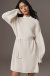 Thumbnail View 1: Maeve Long-Sleeve Mock-Neck Tie-Waist Mini Dress