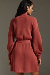 Thumbnail View 2: Maeve Long-Sleeve Mock-Neck Tie-Waist Mini Dress