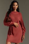 Thumbnail View 3: Maeve Long-Sleeve Mock-Neck Tie-Waist Mini Dress