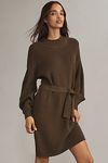 Thumbnail View 2: Maeve Long-Sleeve Mock-Neck Tie-Waist Mini Dress