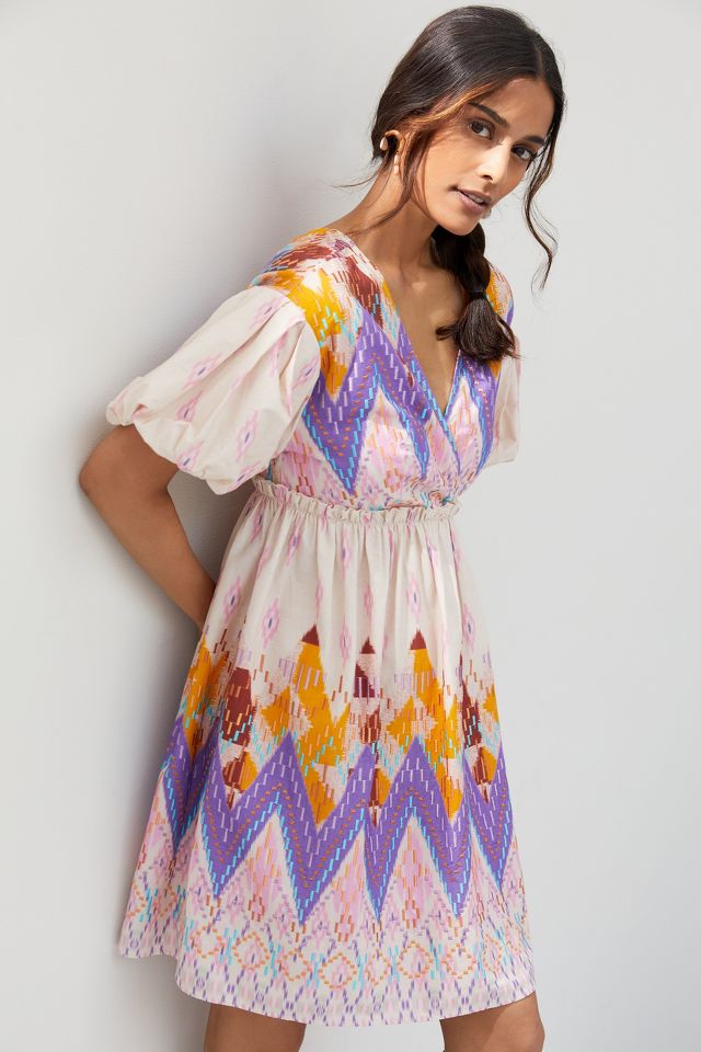 Abstract Embroidered Mini Dress | Anthropologie