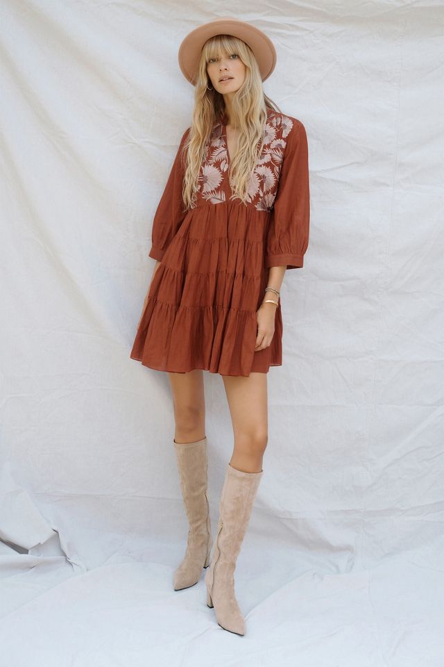 Apolline Embroidered Tunic Dress Anthropologie