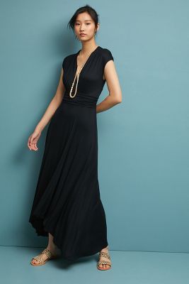 anthropologie black maxi dress