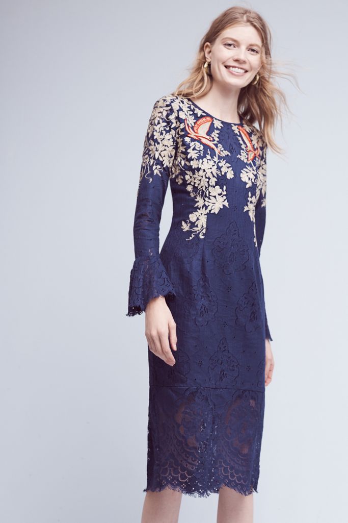 Winged Embroidery Lace Dress | Anthropologie