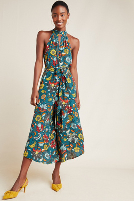 anthropologie yellow jumpsuit