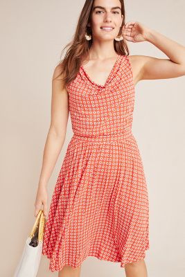 anthropologie orange dress